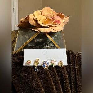 New Disney Beauty and the Beast Gold Plated Ear Studs